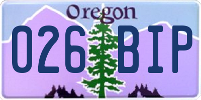 OR license plate 026BIP