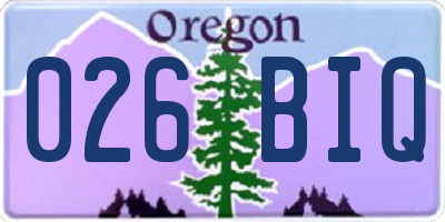 OR license plate 026BIQ