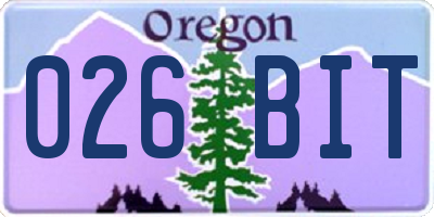 OR license plate 026BIT