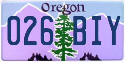 OR license plate 026BIY