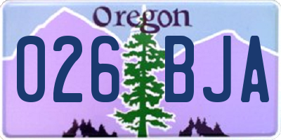 OR license plate 026BJA