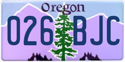 OR license plate 026BJC