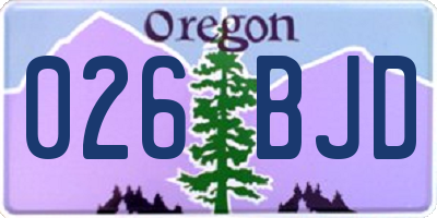 OR license plate 026BJD