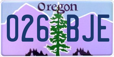 OR license plate 026BJE