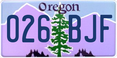 OR license plate 026BJF