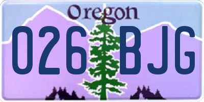 OR license plate 026BJG