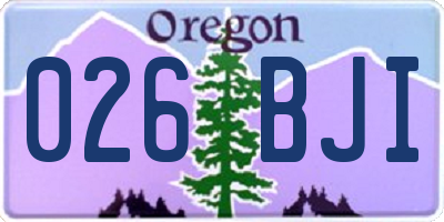 OR license plate 026BJI