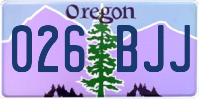OR license plate 026BJJ