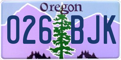OR license plate 026BJK