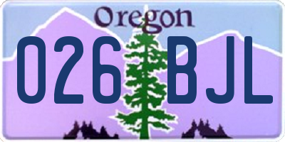 OR license plate 026BJL