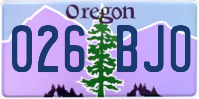 OR license plate 026BJO