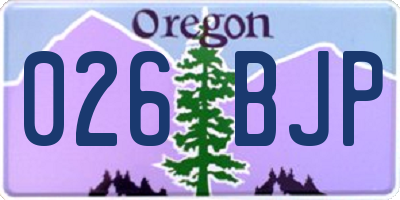 OR license plate 026BJP