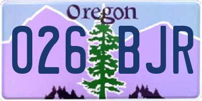 OR license plate 026BJR
