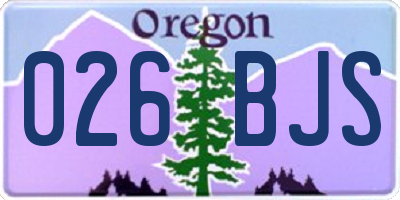 OR license plate 026BJS