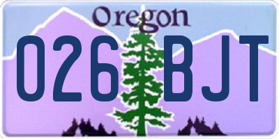 OR license plate 026BJT