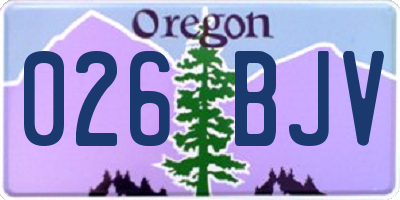 OR license plate 026BJV