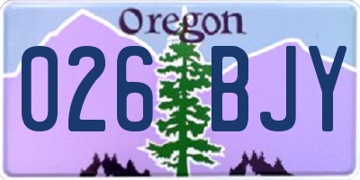 OR license plate 026BJY