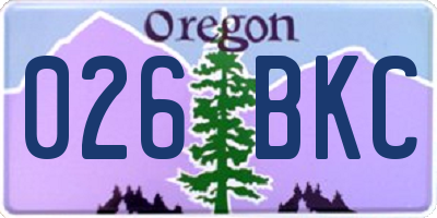 OR license plate 026BKC