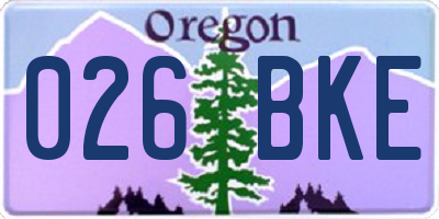 OR license plate 026BKE