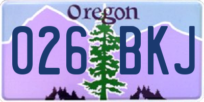 OR license plate 026BKJ