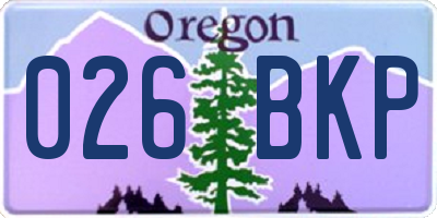 OR license plate 026BKP