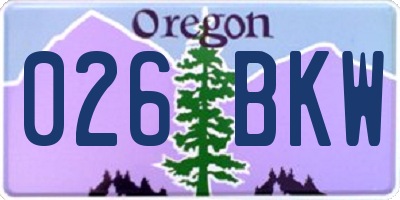 OR license plate 026BKW