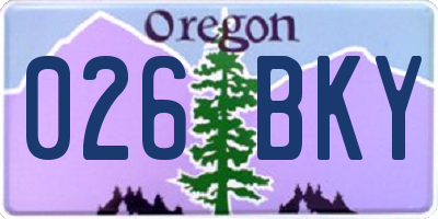 OR license plate 026BKY