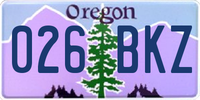 OR license plate 026BKZ