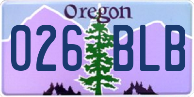 OR license plate 026BLB