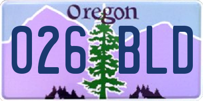 OR license plate 026BLD