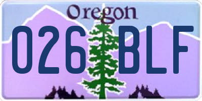 OR license plate 026BLF