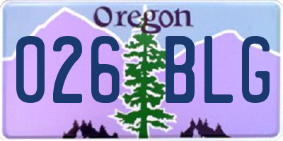 OR license plate 026BLG
