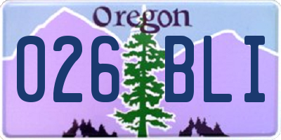 OR license plate 026BLI