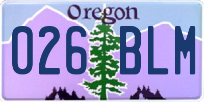 OR license plate 026BLM