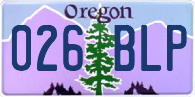 OR license plate 026BLP