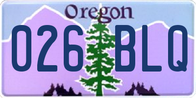 OR license plate 026BLQ