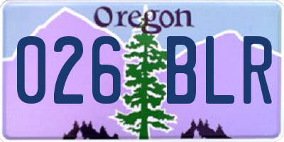 OR license plate 026BLR