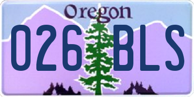 OR license plate 026BLS