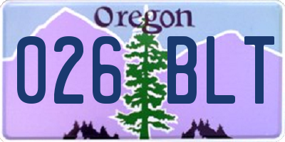 OR license plate 026BLT