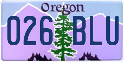 OR license plate 026BLU