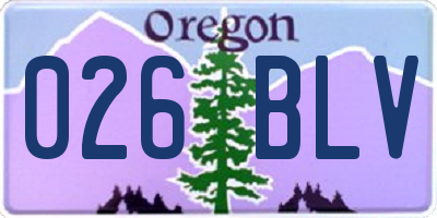 OR license plate 026BLV