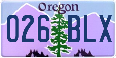 OR license plate 026BLX