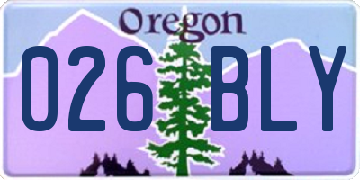 OR license plate 026BLY