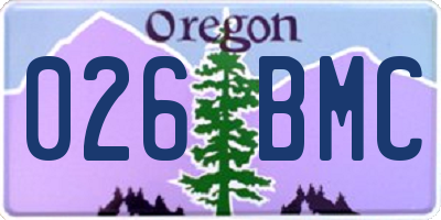 OR license plate 026BMC