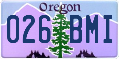 OR license plate 026BMI