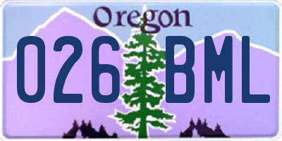 OR license plate 026BML