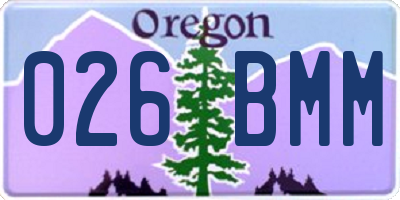 OR license plate 026BMM