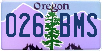 OR license plate 026BMS