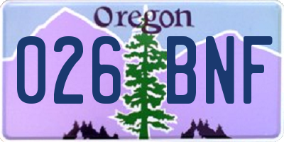 OR license plate 026BNF