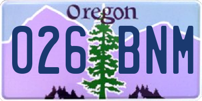 OR license plate 026BNM